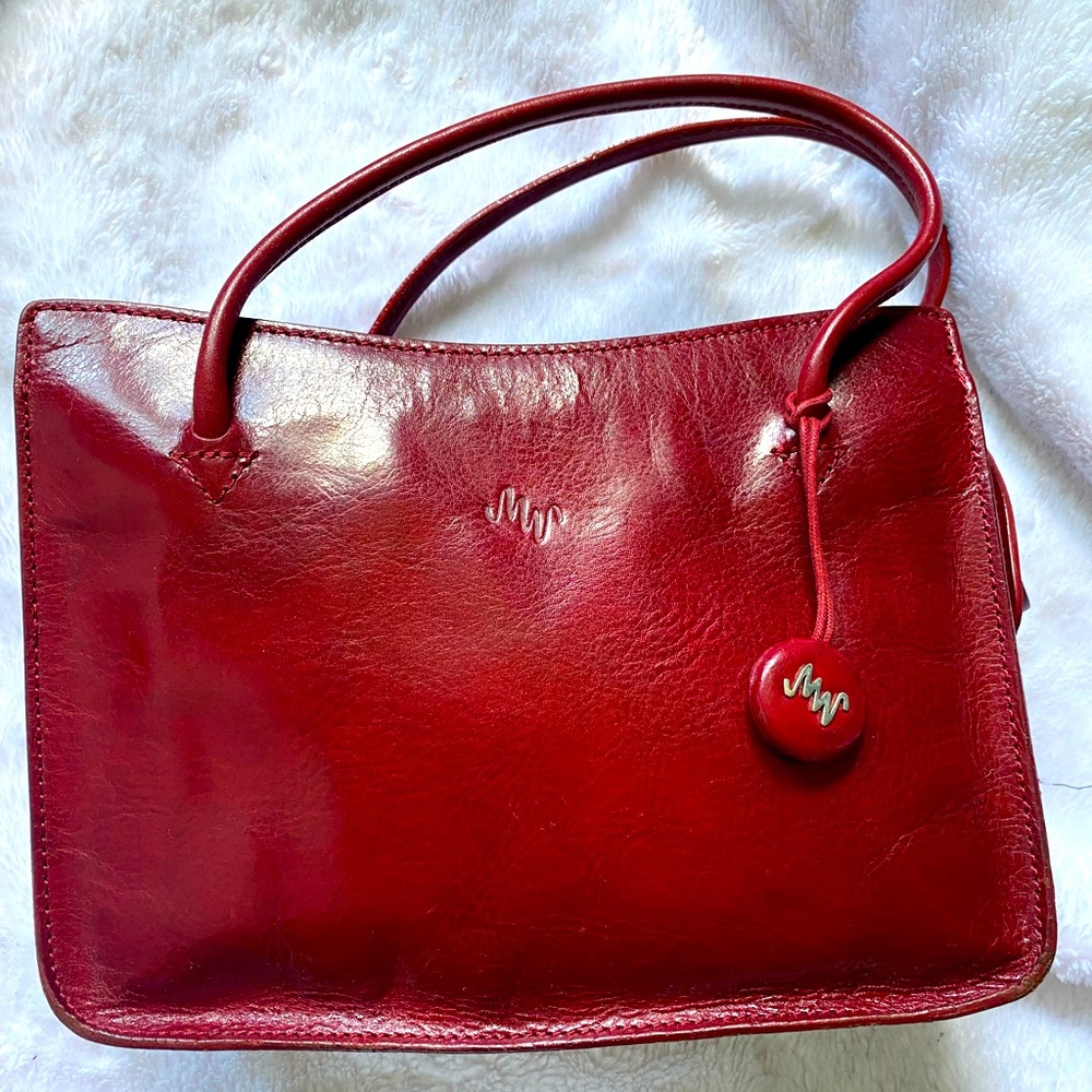 Monsac genuine leather red handbag (vintage)